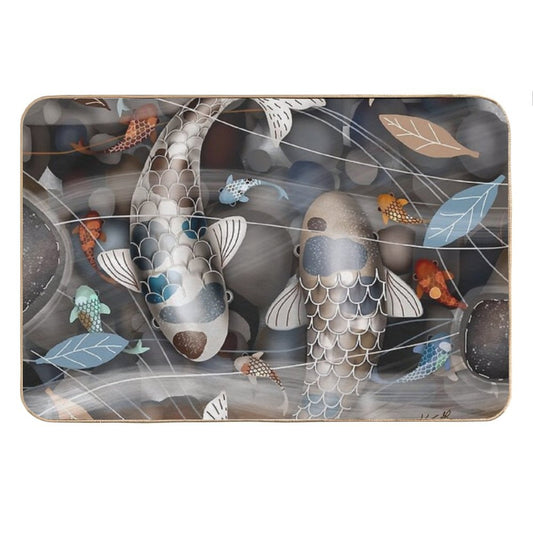 Koi Fish Pond Bath Mat