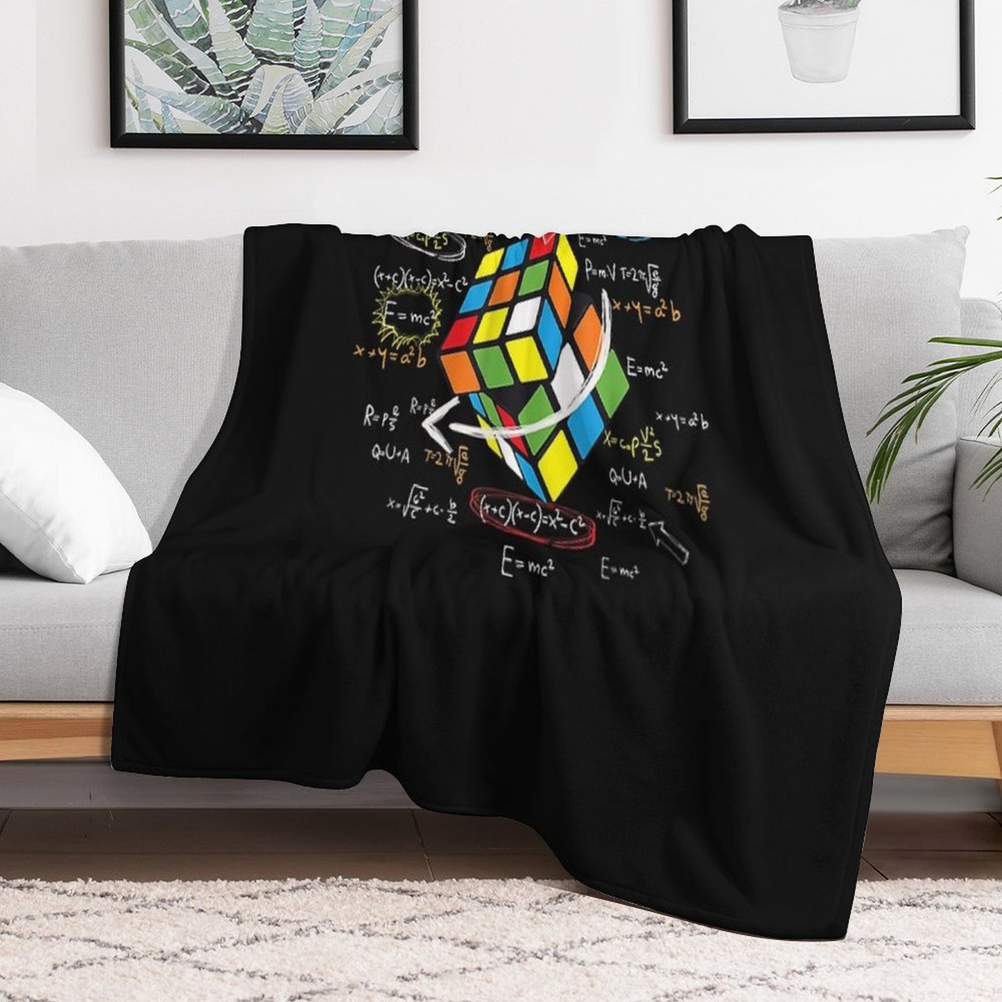 Cool Math Rubik Rubix Rubics Player Cube Math Lovers T-Shirt Throw Blanket