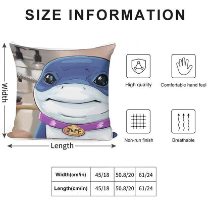 Jeff The Land Shark Soft Durable Construction Throw Pillow