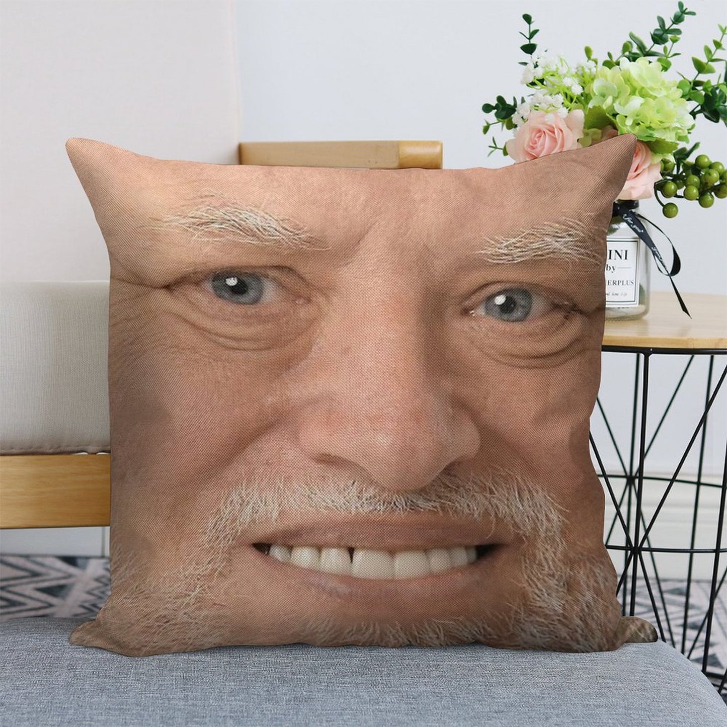 Hide The Pain Harold High Definition Linen Throw Pillow Cover