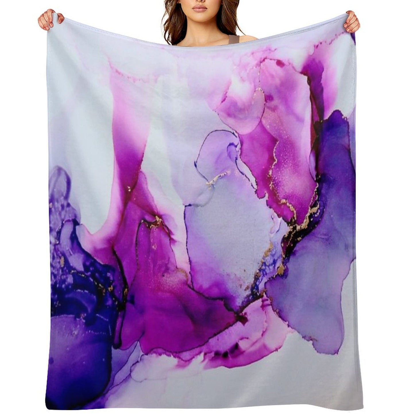 Purple Ink II Throw Blanket