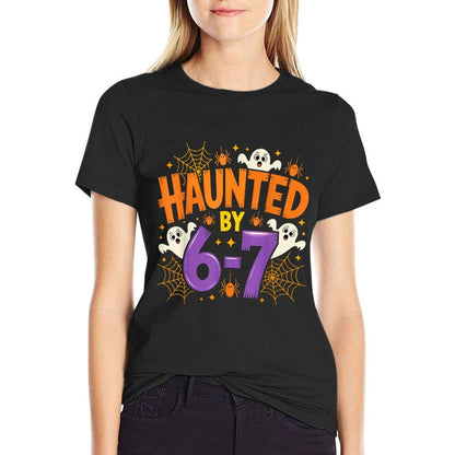 Haunted by 67 Funny Six Seven Meme Spooky Ghost Halloween  Vintage-inspired T-Shirt