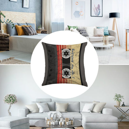 Vintage Awesome Mixtape Vol. 1 Linen Throw Pillow Cover