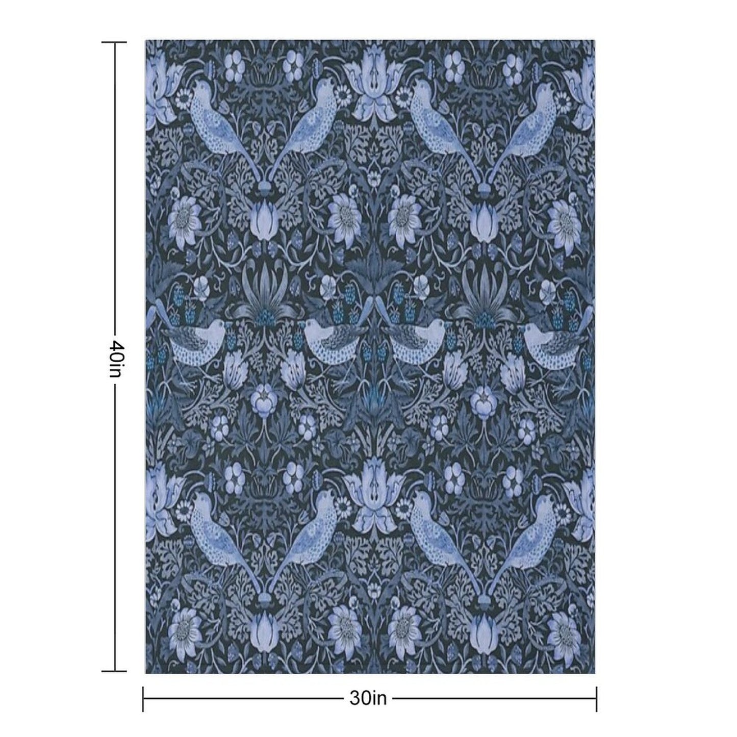 William Morris - Strawberry Thief, Blue Throw Blanket