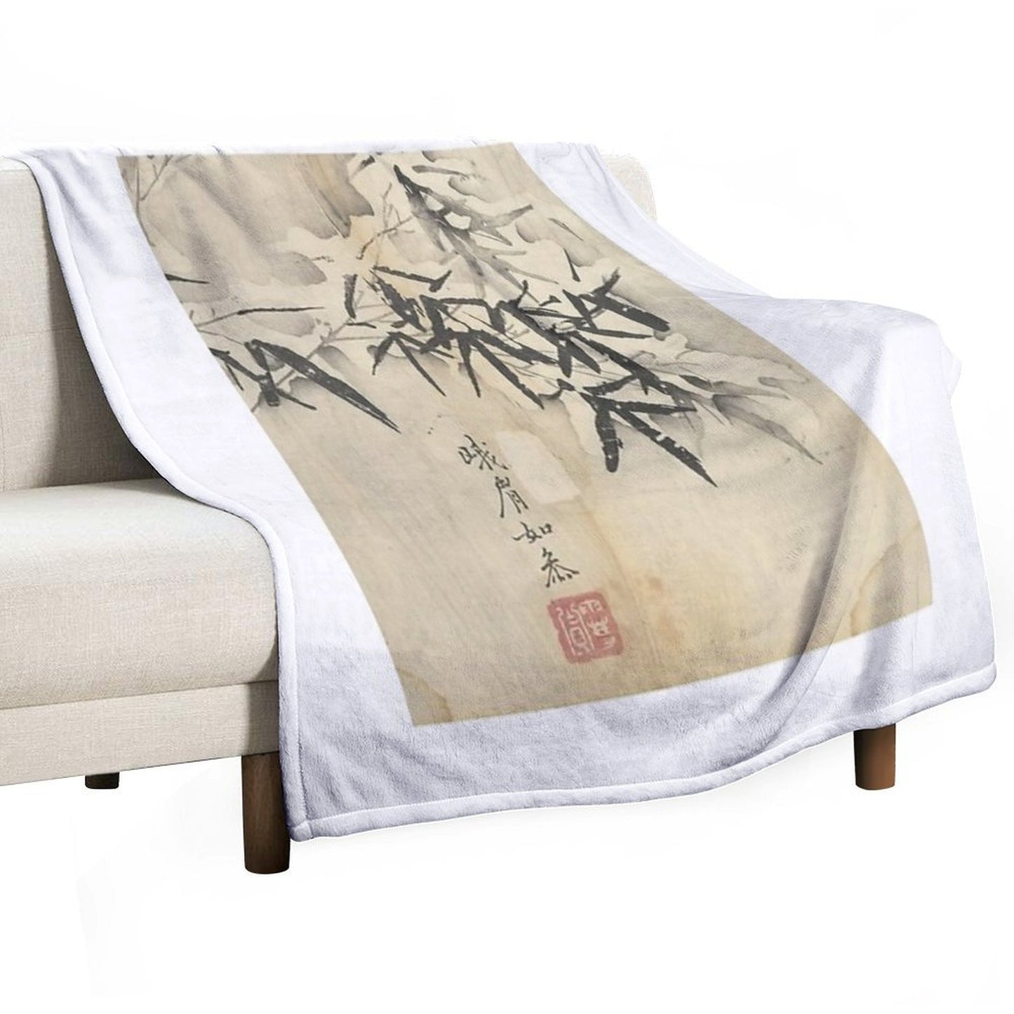 Bamboo in Snow Throw Blanket