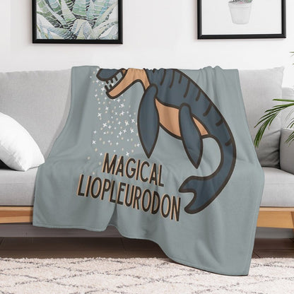 Magical Liopleurodon  Charlie The Unicorn Throw Blanket