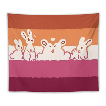 Lesbian Flag Bunnies Tapestry