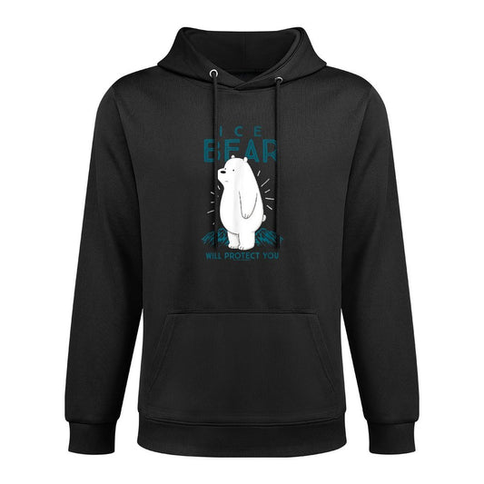 CN We Bare Bears Ice Bear Will Protect You Graphic Breathable Fabric Hoodie