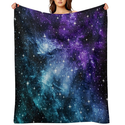Purple Teal Galaxy Nebula Dream #1 #decor #art Throw Blanket