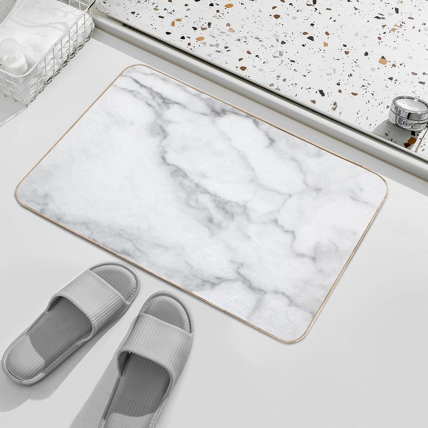 White Marble Bath Mat