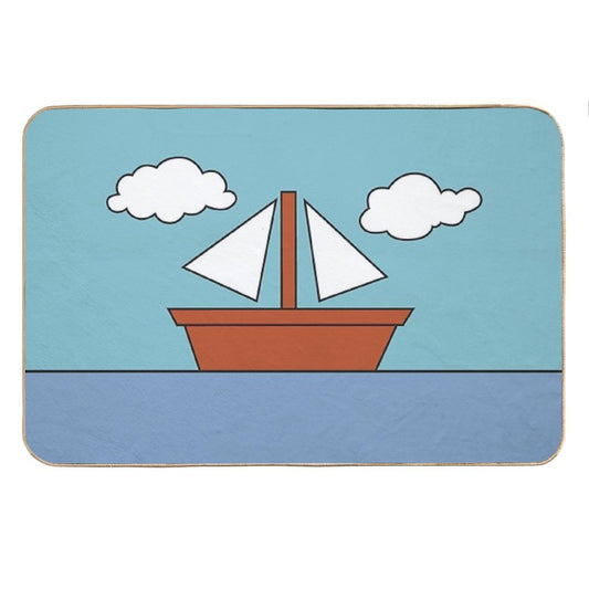 Living Room Boat Picture Bath Mat