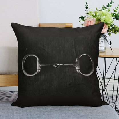 Snaffle Linen Throw Pillow Cover