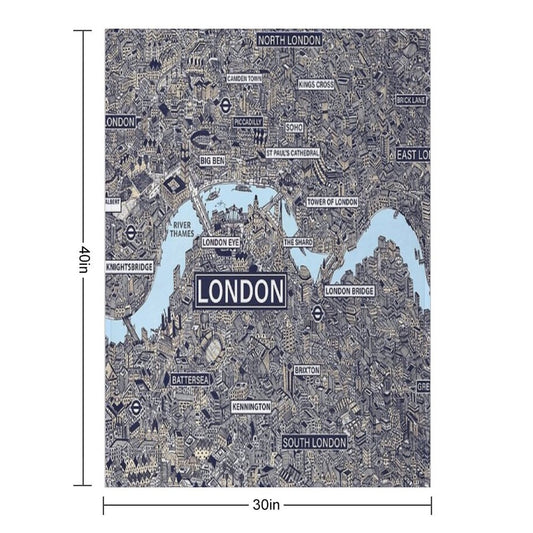 London Map Poster Throw Blanket