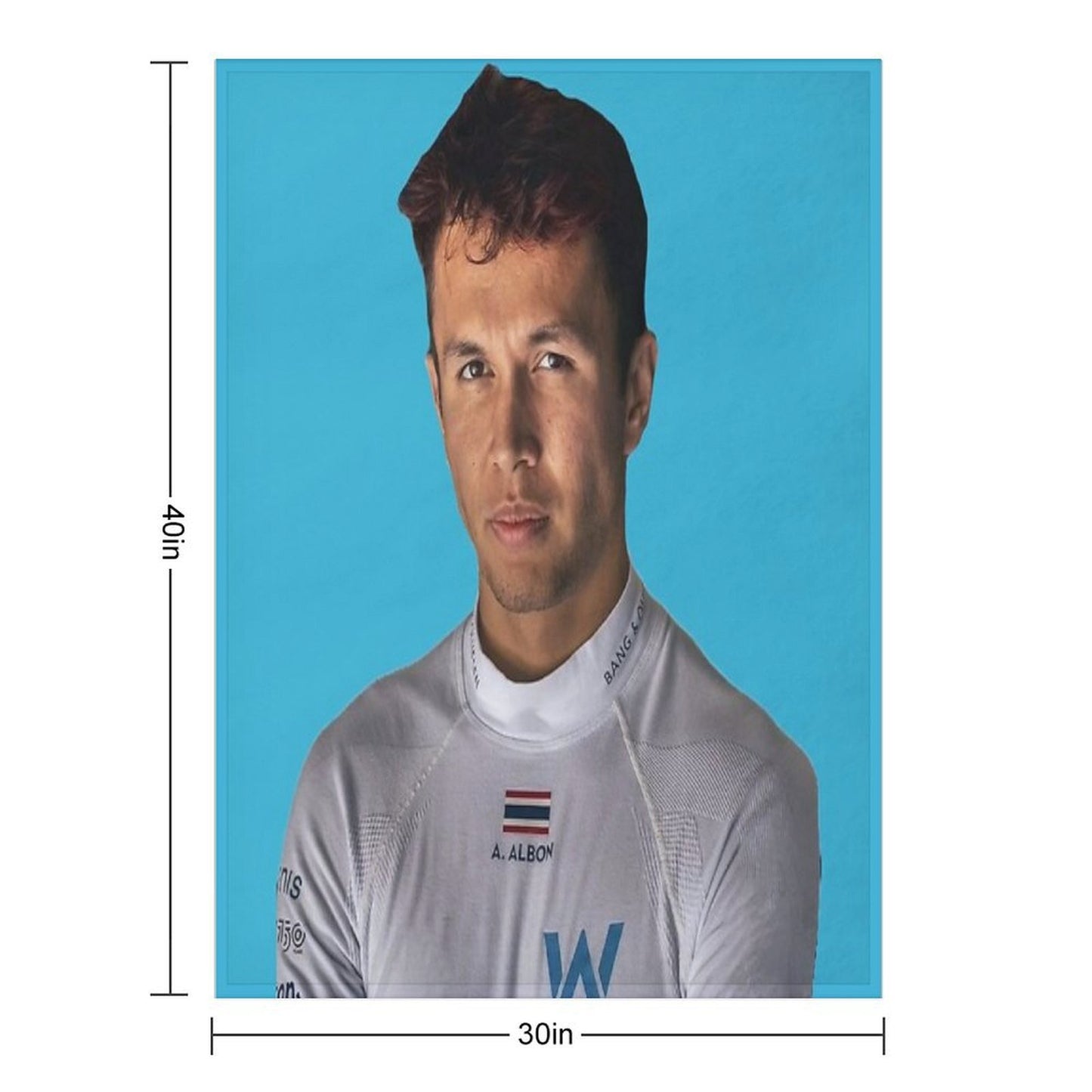Alex Albon F1 Driver Serious Face Williams F1 Team Logan Sargeant Teammate Throw Blanket