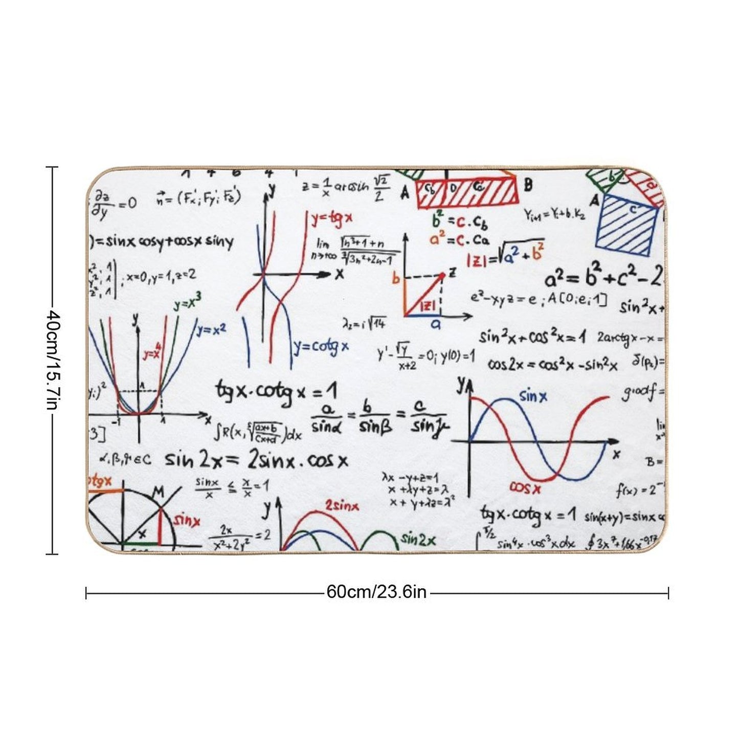 Mathematics Formulas Numbers Bath Mat