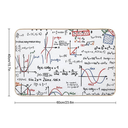 Mathematics Formulas Numbers Bath Mat