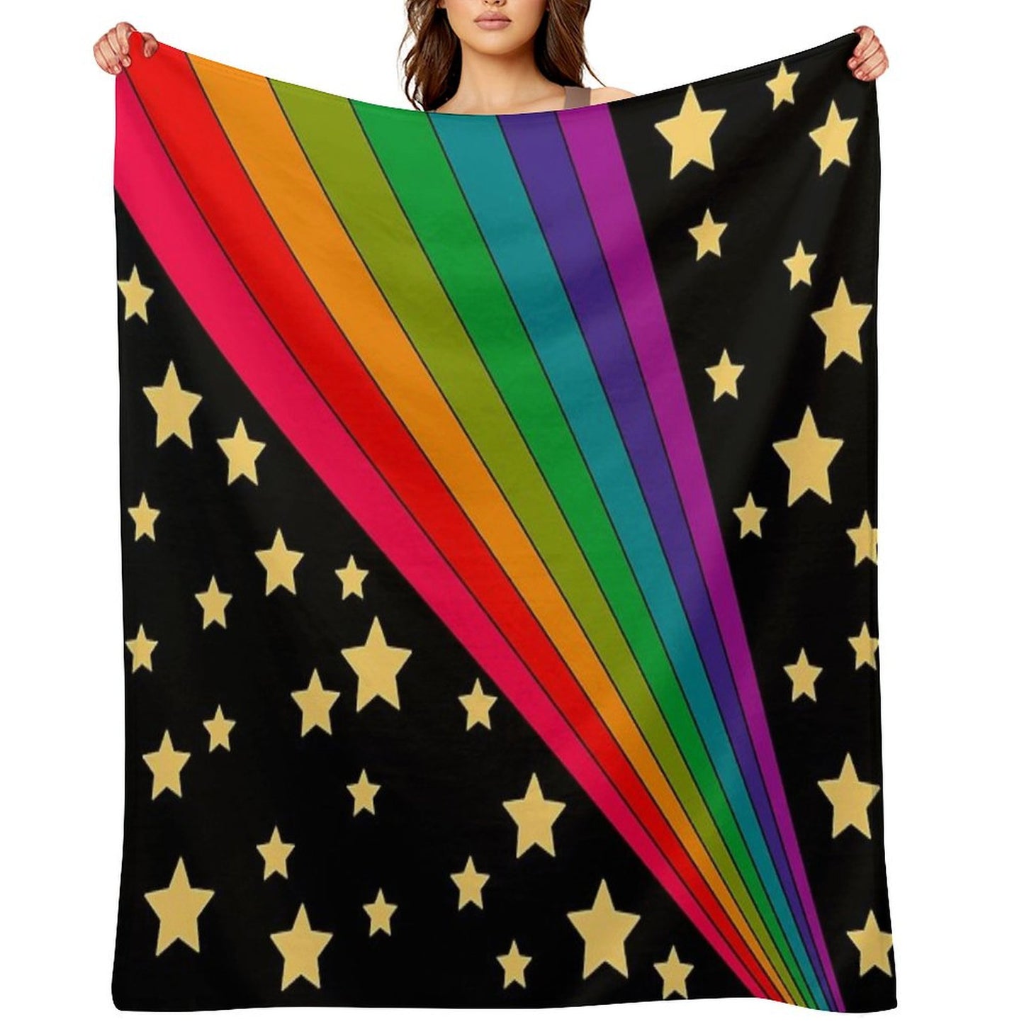 Stars And Rainbow Throw Blanket