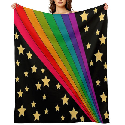 Stars And Rainbow Throw Blanket