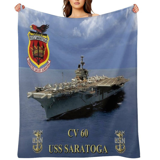 CV-60 USS Saratoga Throw Blanket