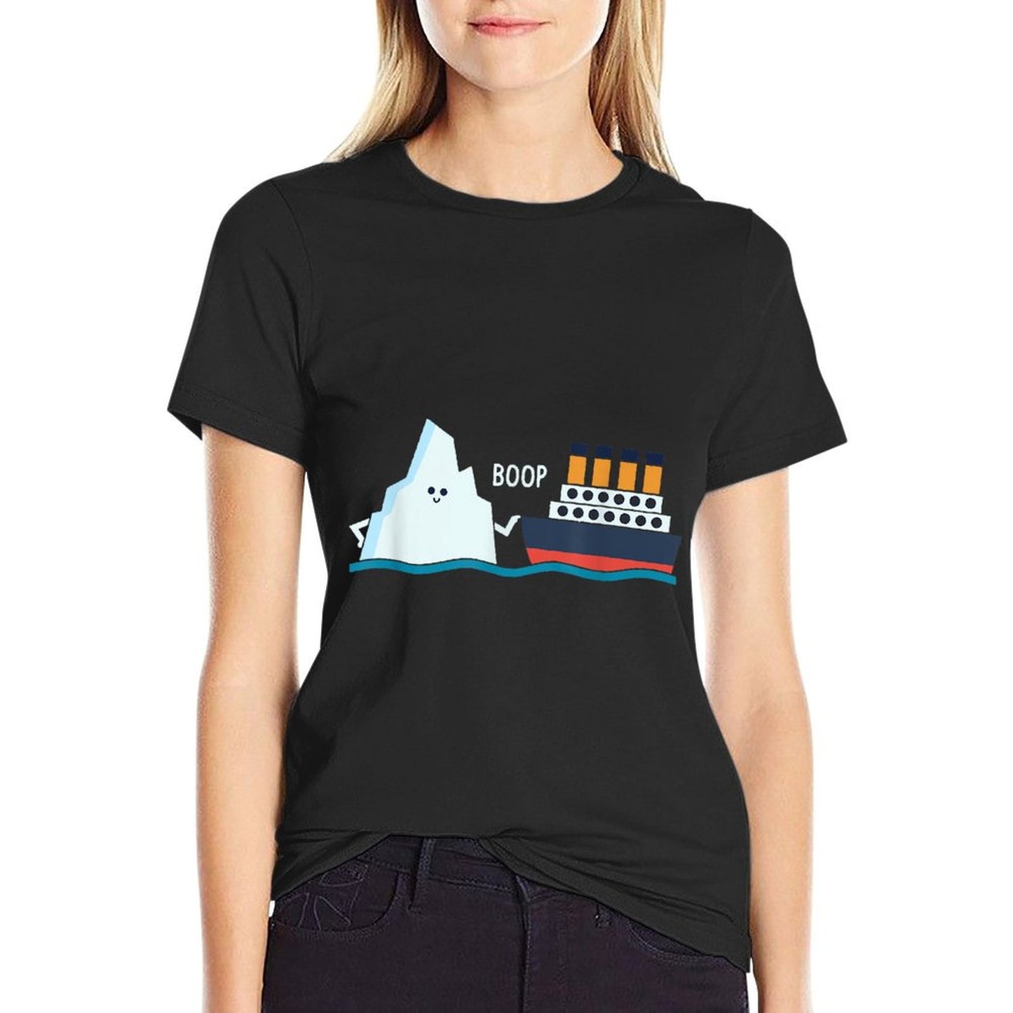 Titanic Funny Titanic And Iceberg Boop Parody for Boys Girls T-Shirt