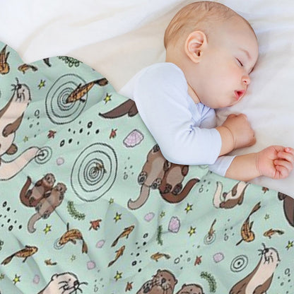 Sea Otters Throw Blanket