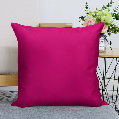 Hot Pink Fuchsia Solid Color Decor Linen Throw Pillow Cover