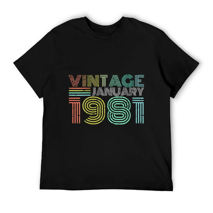 Womens 40th Birthday Gift Vintage January 1981 40 Years Old  Polyester Blend T-Shirt