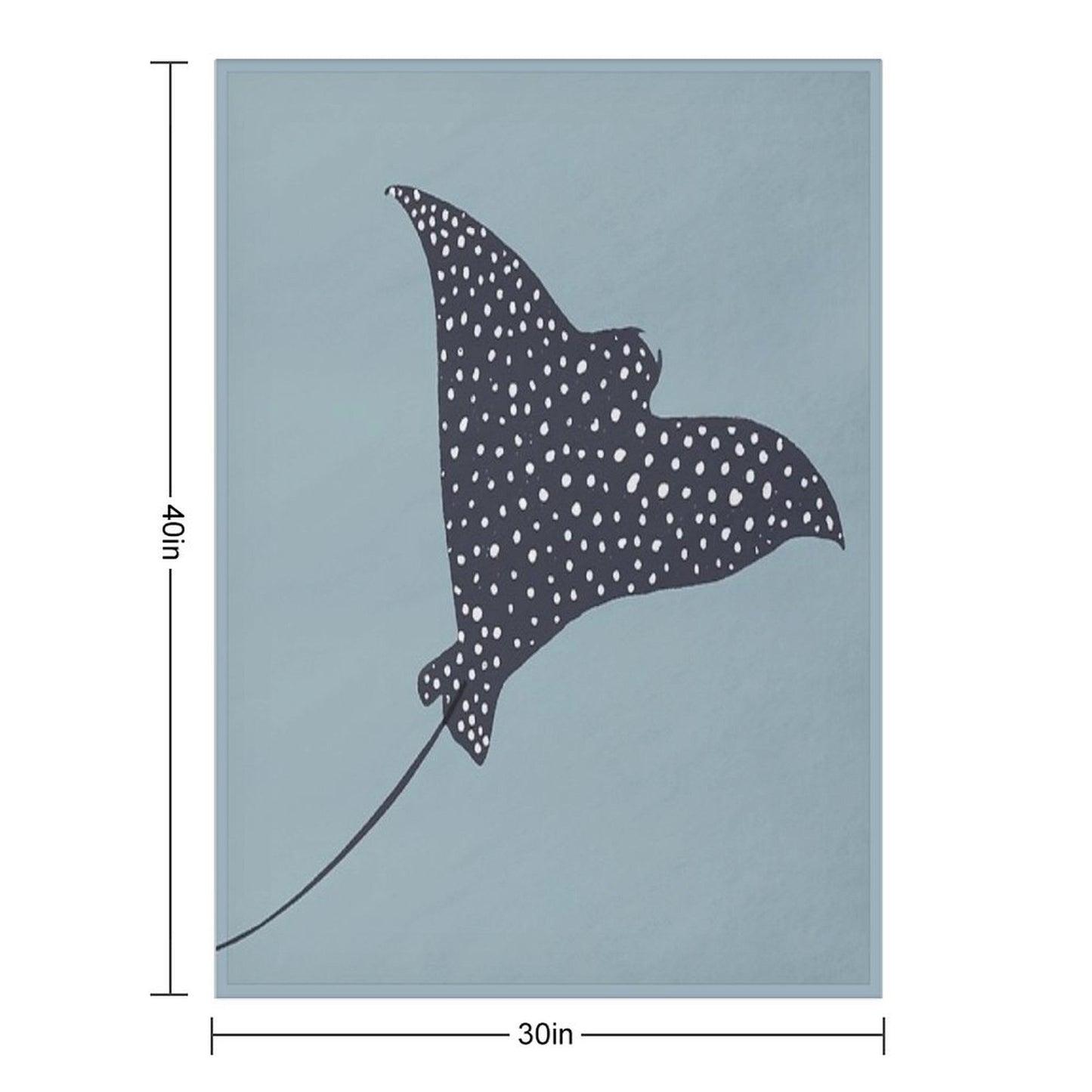 Stingray Fish Illustration Throw Blanket