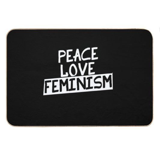 Peace Love Feminism Bath Mat