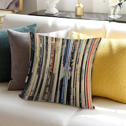 Classic Rock Vinyl Records Soft Easy Maintenance Throw Pillow