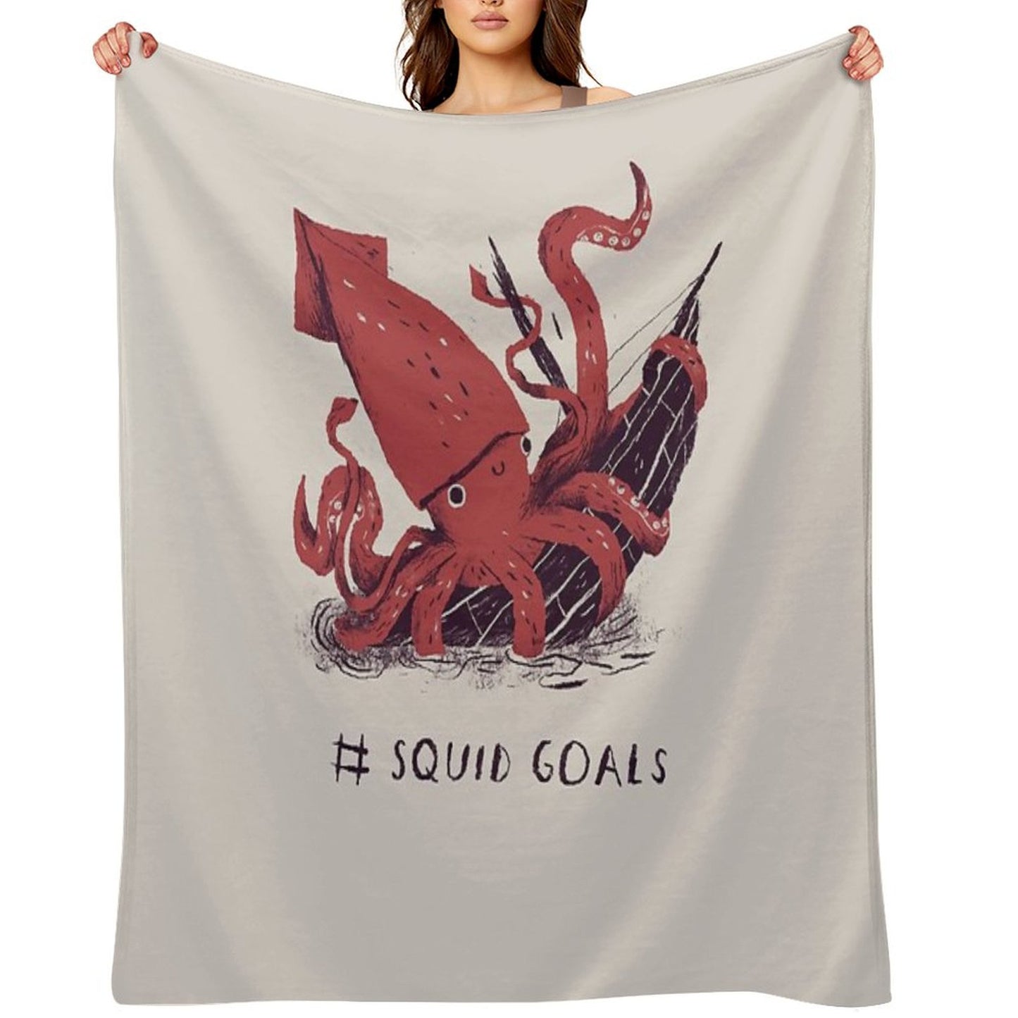 Squid Goals Throw Blanket