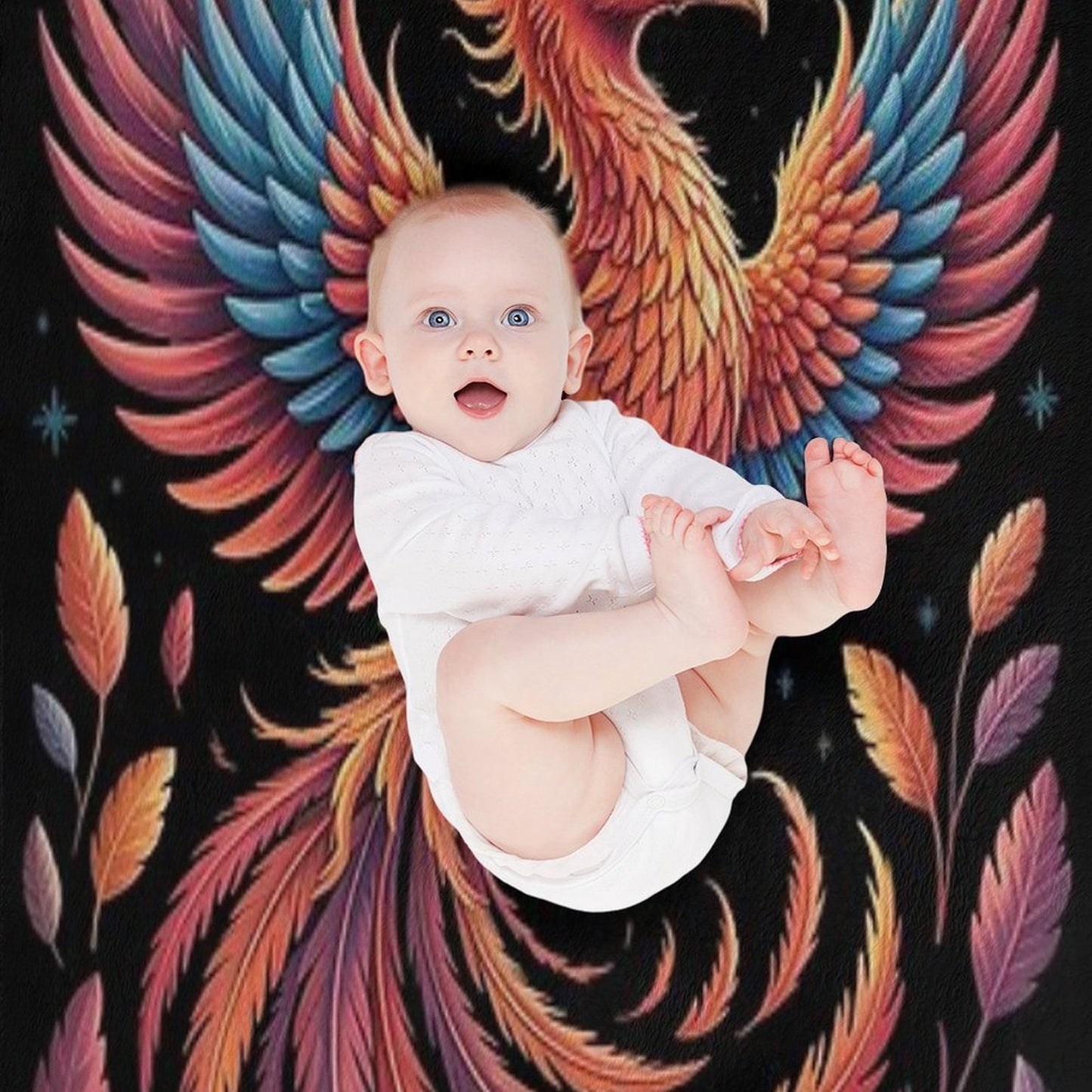 Fire Phoenix Bird Phoenix Reborn Firebird Phoenix Throw Blanket