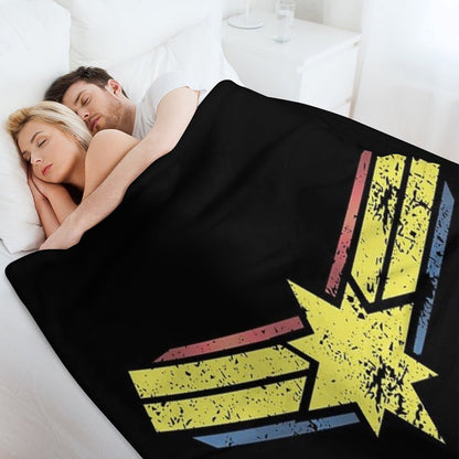 Gold, Red And Blue Star - Grunge - Distressed Throw Blanket