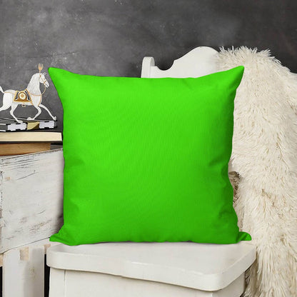 PLAIN SOLID COLOR NEON FLUROESCENT GREEN Linen Throw Pillow Cover