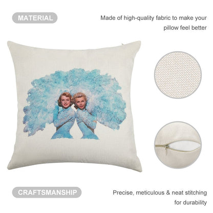 Sisters - Watercolor Linen Throw Pillow Cover