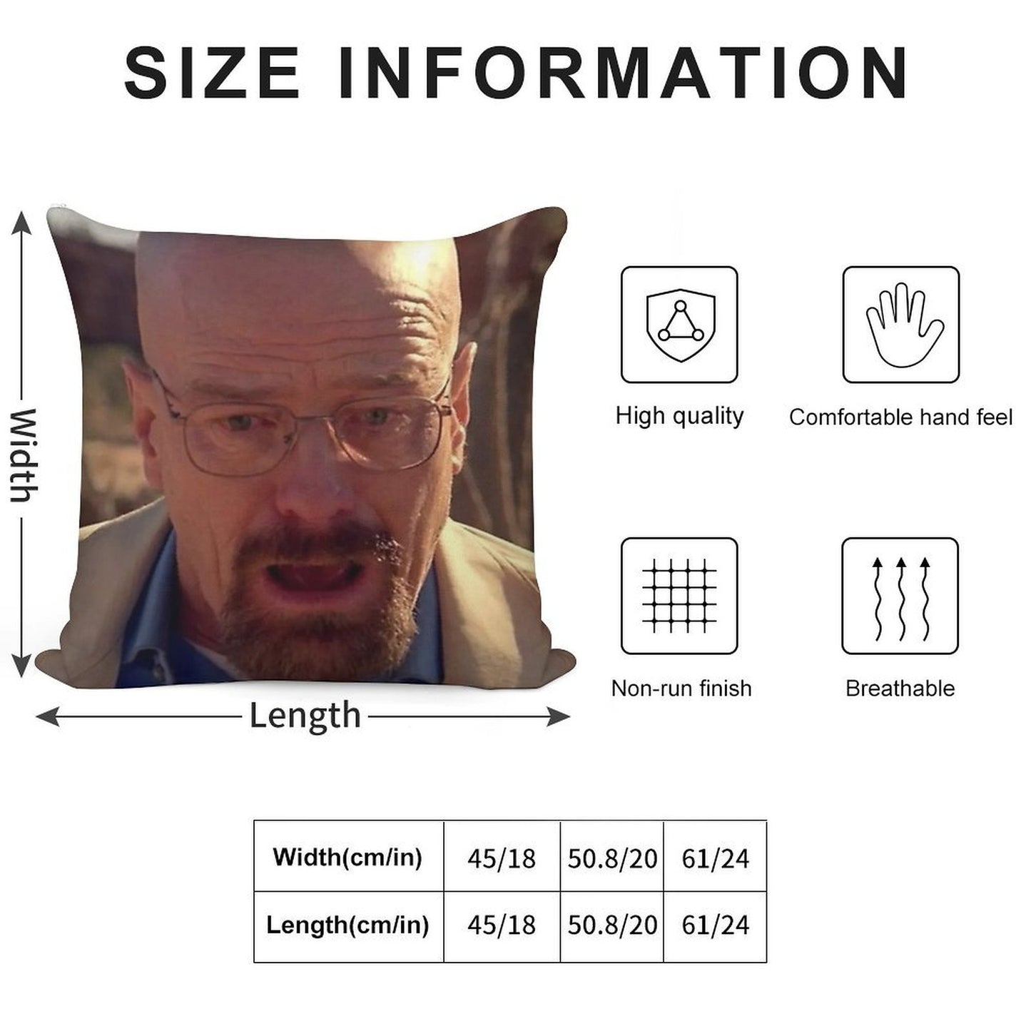 Walter White Meme Soft Easy Maintenance Throw Pillow