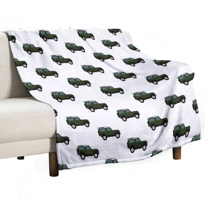 Defender SUV - British Racing Green Throw Blanket