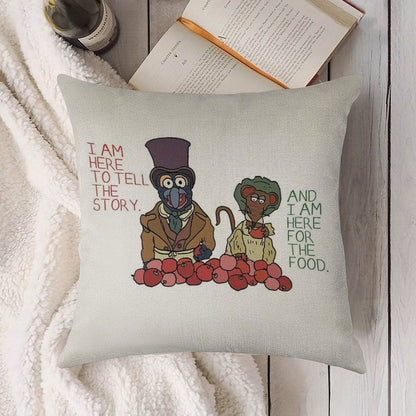 Muppet Christmas Carol - Gonzo And Rizzo Linen Throw Pillow Cover