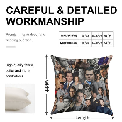 Henry Cavill Linen Throw Pillow Cover