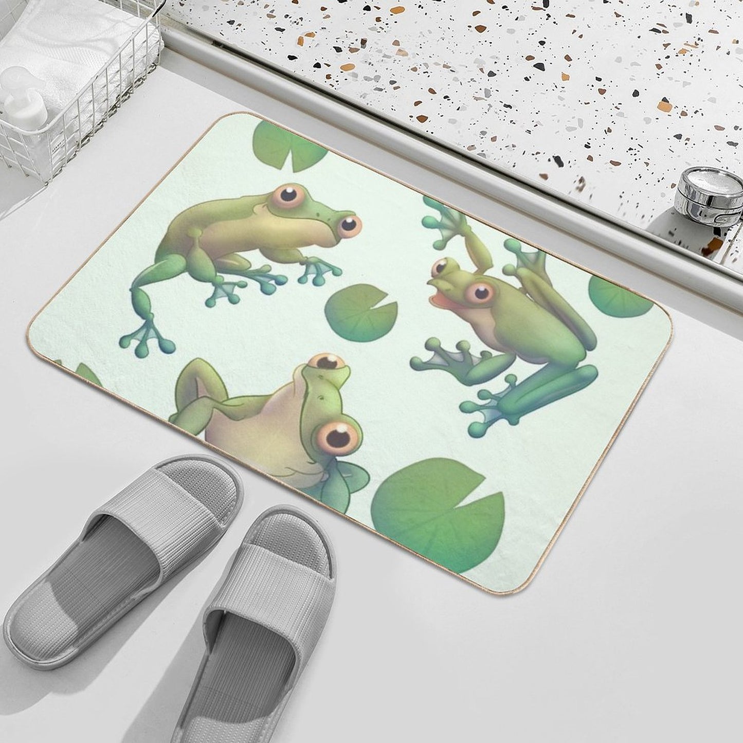 Tree Frog Pattern Bath Mat