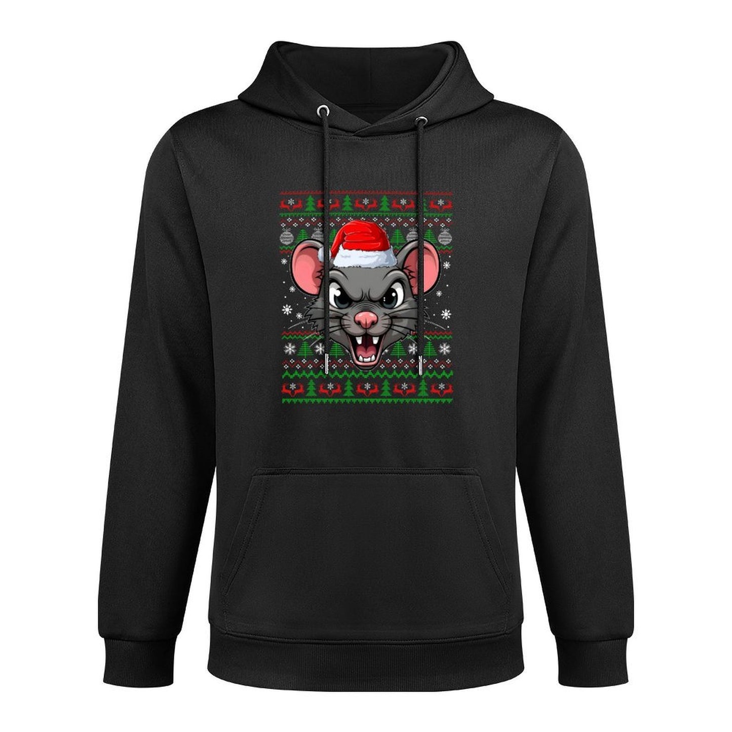 Rat Mouse Christmas Ugly Sweater Funny Rodent Head Xmas Sweatshirt Layering Staple Hoodie