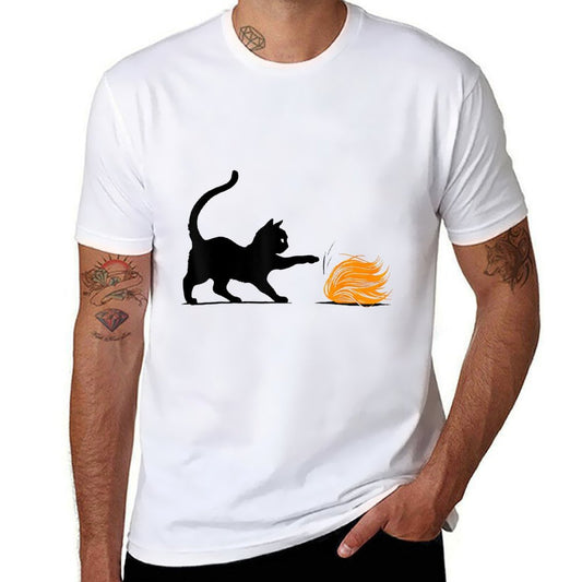 Funny Cat Playing With Trump Hair  Soft T-Shirt