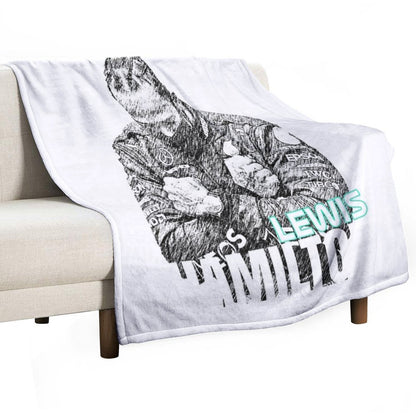 Lewis Hamilton - Sketch Poster Throw Blanket