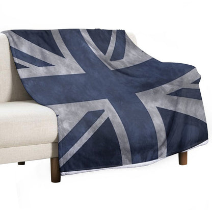 Blue Distressed Union Jack Throw Blanket