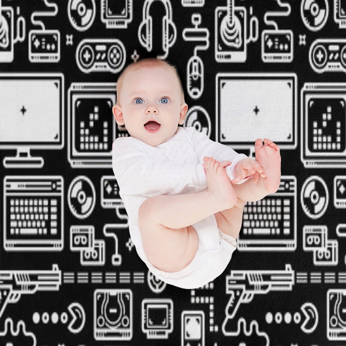 Retro Gamer Video Game Consoles, PC's, Controllers, Joysticks And Gamepads Throw Blanket