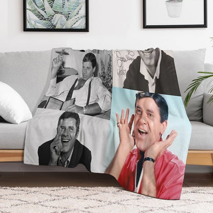 Jerry Lewis Signed Collage Throw Blanket