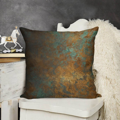 Oxidized Copper Linen Throw Pillow Cover