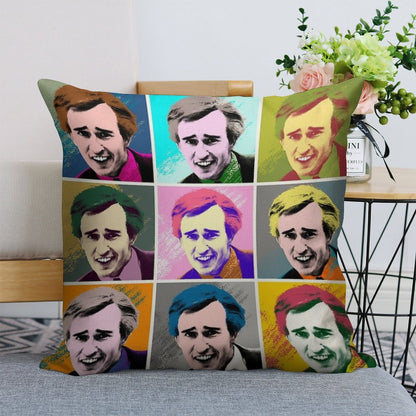 Alan Partridge Warhol Inspired Pop Art 3x3 Linen Throw Pillow Cover