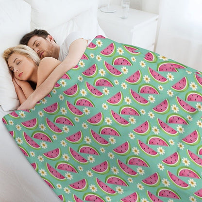 Watermelons And Daisies Throw Blanket