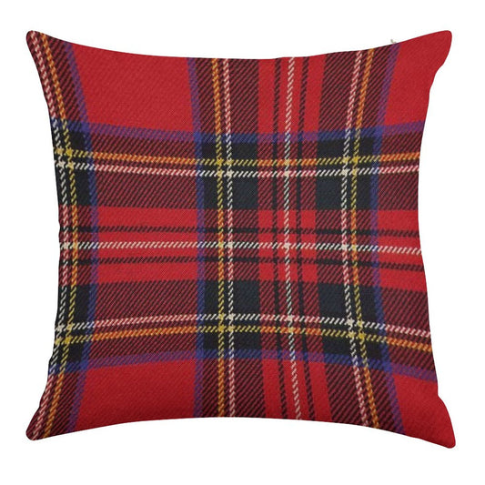 Traditional Royal Stewart Scottish Tartan Linen Throw Pillow Cover
